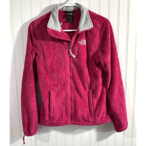 The North Face Womens XSmall Pink Fleece Zip‎ Up Jacket Front Zip Pockets
